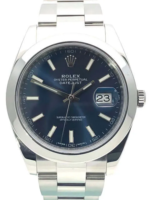 Rolex Datejust 41 Edelstahl 126300 Blau Index aus 2018