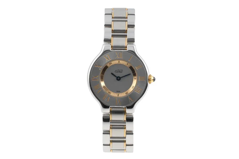 Cartier Ligne 21 gilt / steel quartz women's watch W10073R6 [2600818]