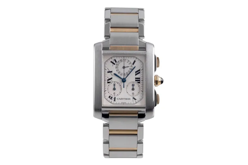 Cartier Tank Francaise chronograph steel / gold quartz men's watch W51004Q4 [2600206]