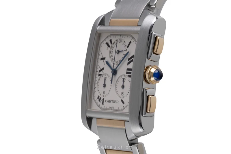 Cartier Tank Francaise chronograph steel / gold quartz men's watch W51004Q4 [2600206]