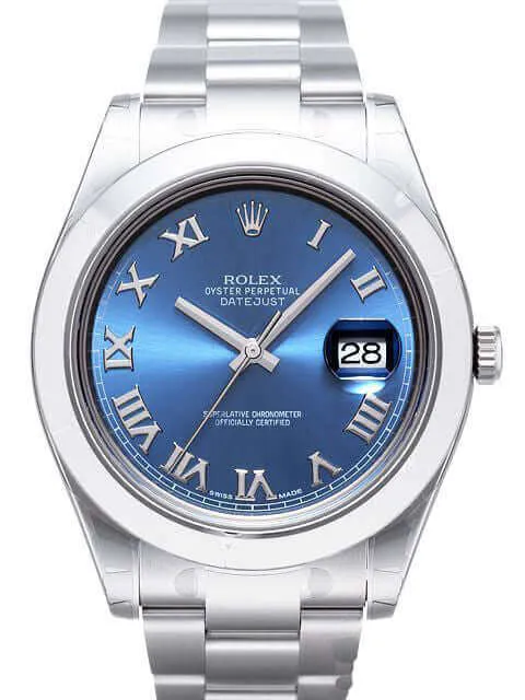 Rolex Datejust II 41 Stahl 116300 Blau Römisch