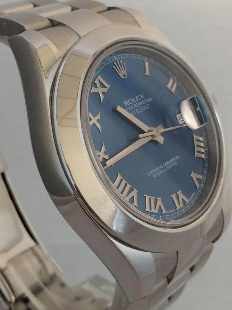 Rolex Datejust II 41 Stahl 116300 Blau Römisch