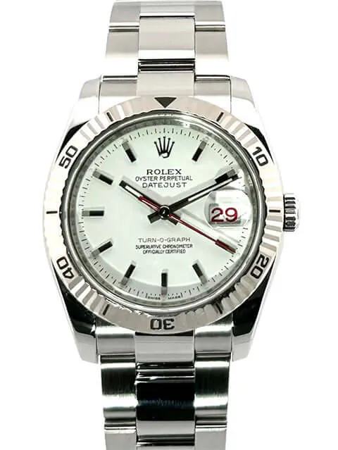 Rolex Datejust 36 Turn-O-Graph 116264 Weiß