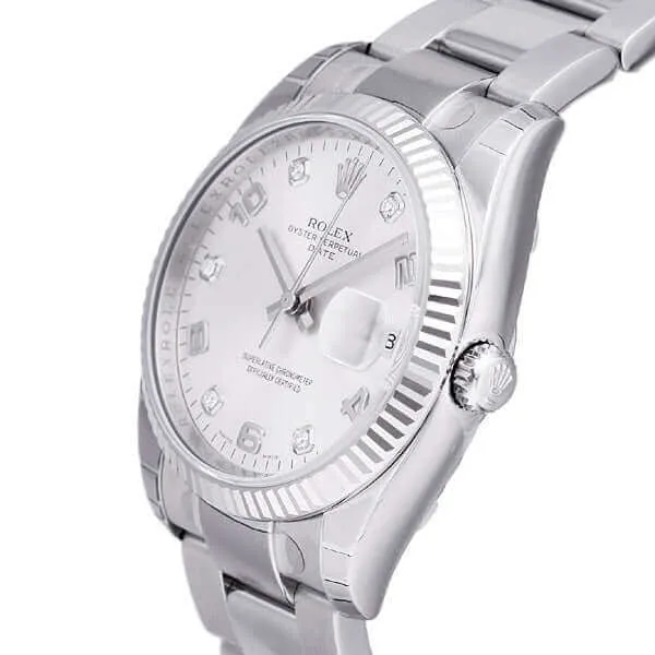 Rolex 115234 Oyster Perpetual Date 34 Silber DIA