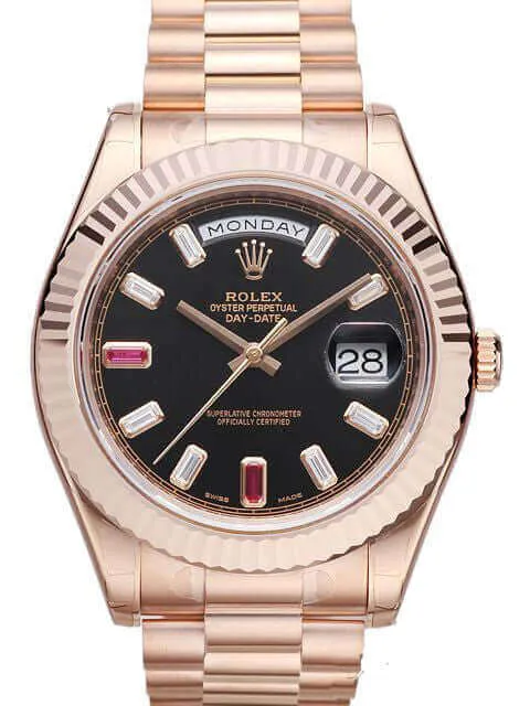 Rolex Day-Date II 218235 Schwarz Diamant Rubin