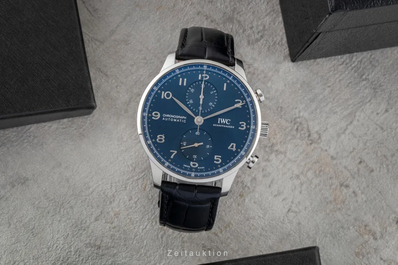 IWC Portugieser chronograph steel automatic men's watch IW371606 LP: 9100EUR [2600291]