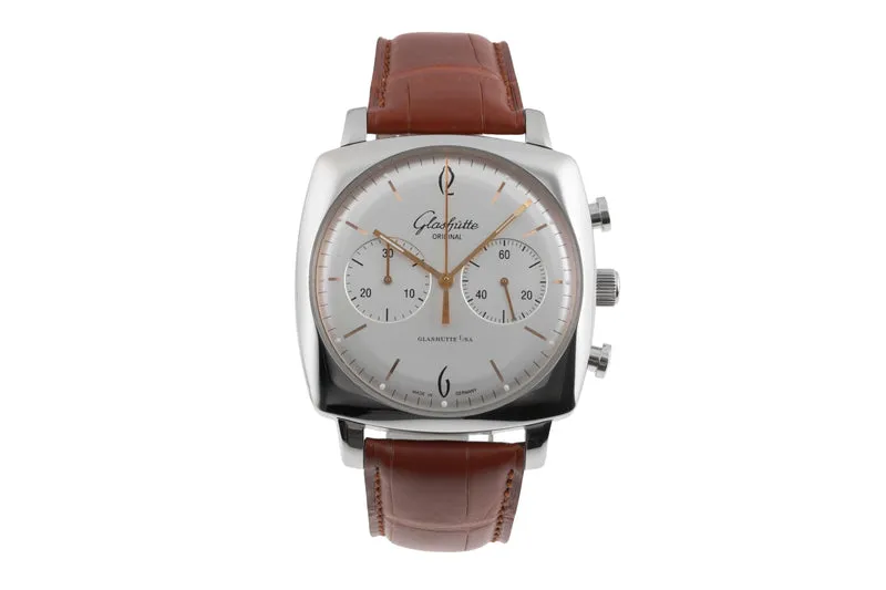 Glashütte Sixties chronograph steel automatic men's watch 1-39-34-03-32-04 LP: 8800EUR [2600713]