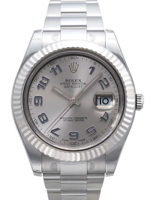 Rolex Datejust II 116334 Rhodium Arabisch