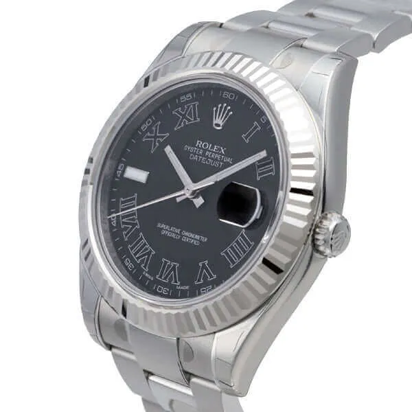 Rolex Datejust II 116334 Schwarz Römisch
