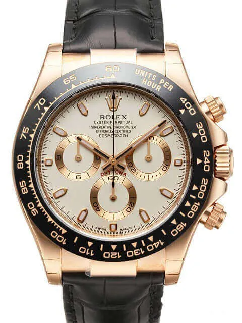 Rolex Cosmograph Daytona 116515 LN Rosegold Leder Ivory