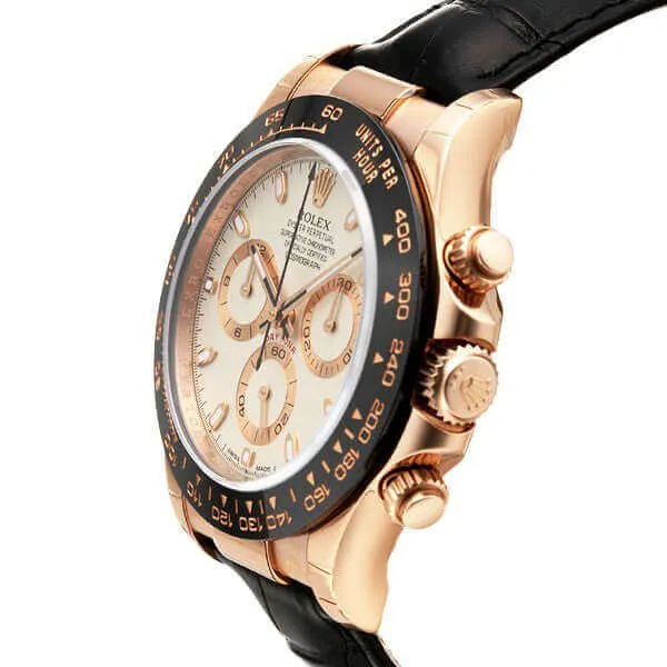 Rolex Cosmograph Daytona 116515 LN Rosegold Leder Ivory