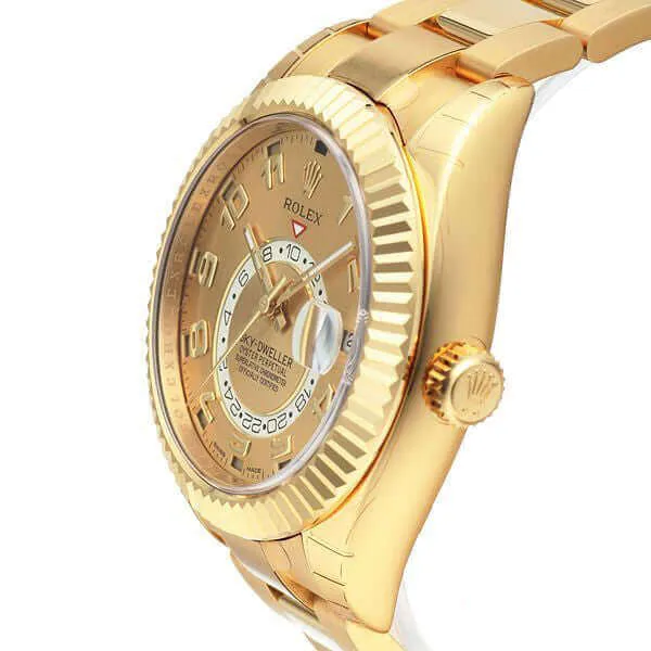 Rolex Sky-Dweller 326938 18 kt Gelbgold Champagnerfarben