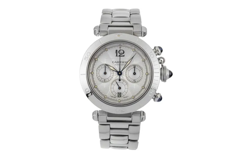 Cartier Pasha chronograph steel automatic men's watch W31030H3 [2600001]