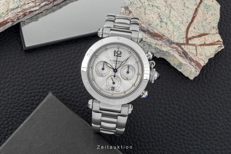 Cartier Pasha chronograph steel automatic men's watch W31030H3 [2600001]