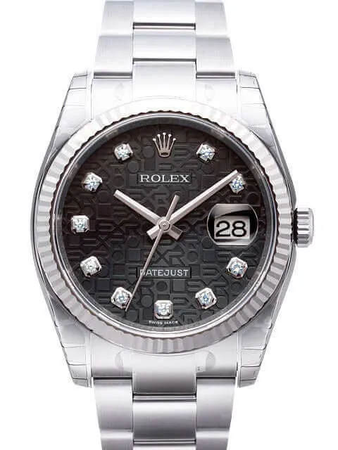 Rolex Datejust 36 116234 Schwarz Jubilé Dia