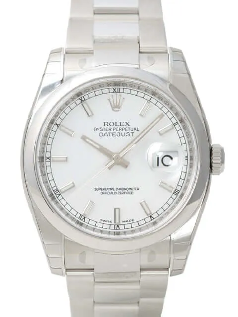 Rolex Oyster Datejust 36 116200 Weiß Index