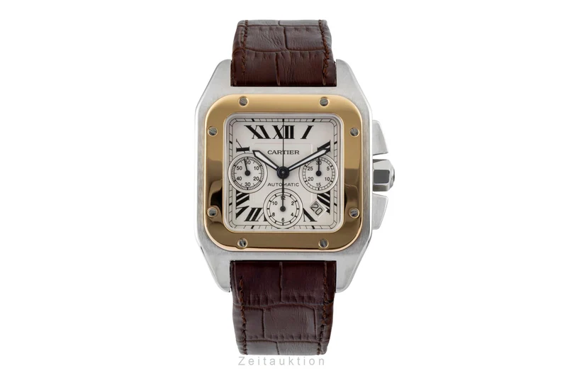 Cartier Santos 100 chronograph steel / gold automatic men's watch W20091X7 [2600828]