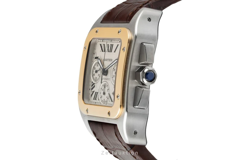 Cartier Santos 100 chronograph steel / gold automatic men's watch W20091X7 [2600828]