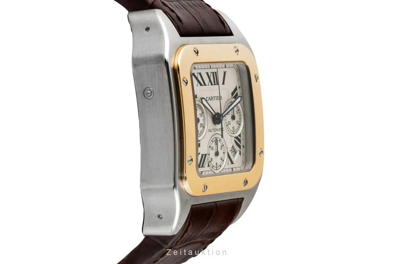 Cartier Santos 100 chronograph steel / gold automatic men's watch W20091X7 [2600828]