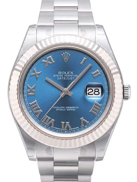 Rolex Datejust II 116334 Blau Römisch