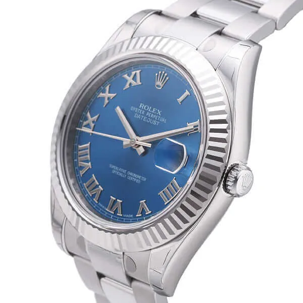 Rolex Datejust II 116334 Blau Römisch