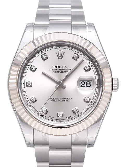 Rolex Datejust II 116334 Silber Diamant