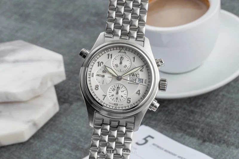 IWC Doppelchronograph chronograph steel automatic men's watch IW371301 [2600286]