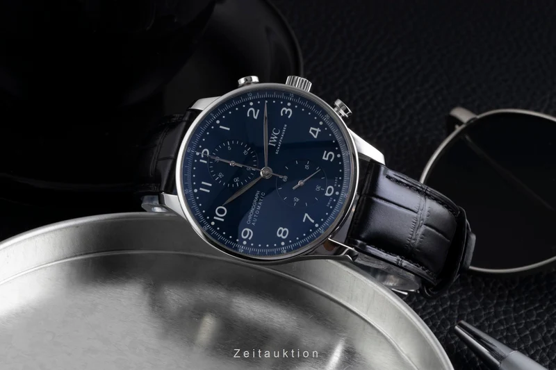IWC Portugieser chronograph steel automatic men's watch IW371601 LP: 9100EUR Limited [2600366]