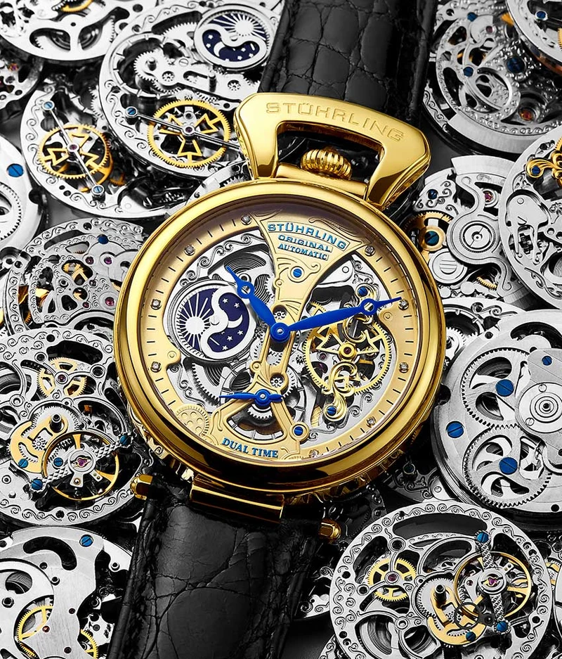 Stührling Emperor's Grand DT 127A2 Automatic 46mm Skeleton