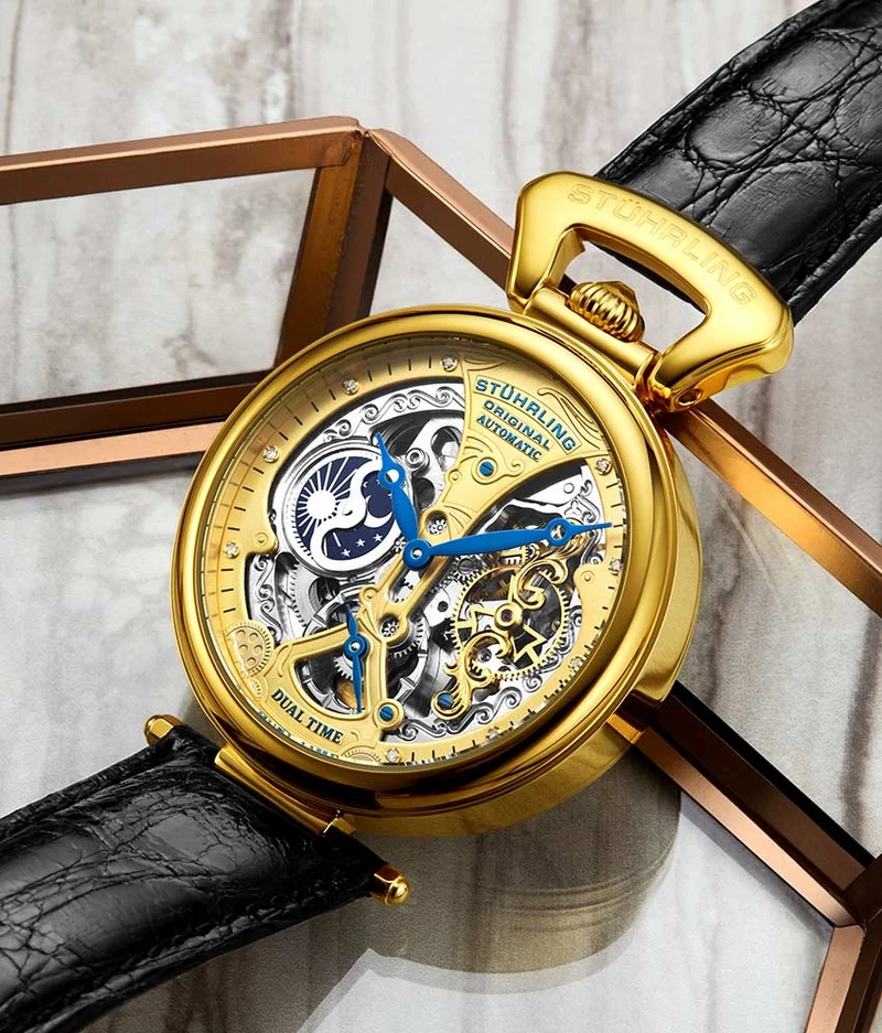Stührling Emperor's Grand DT 127A2 Automatic 46mm Skeleton