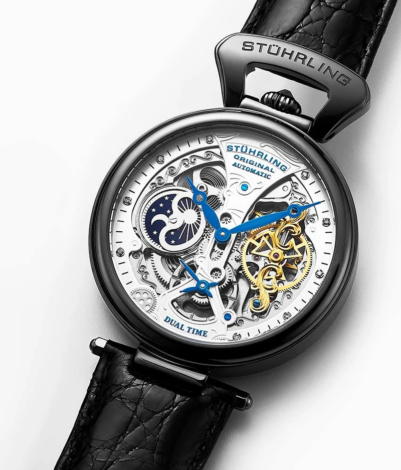 Stührling Emperor's Grand DT 127A2 Automatic 46mm Skeleton