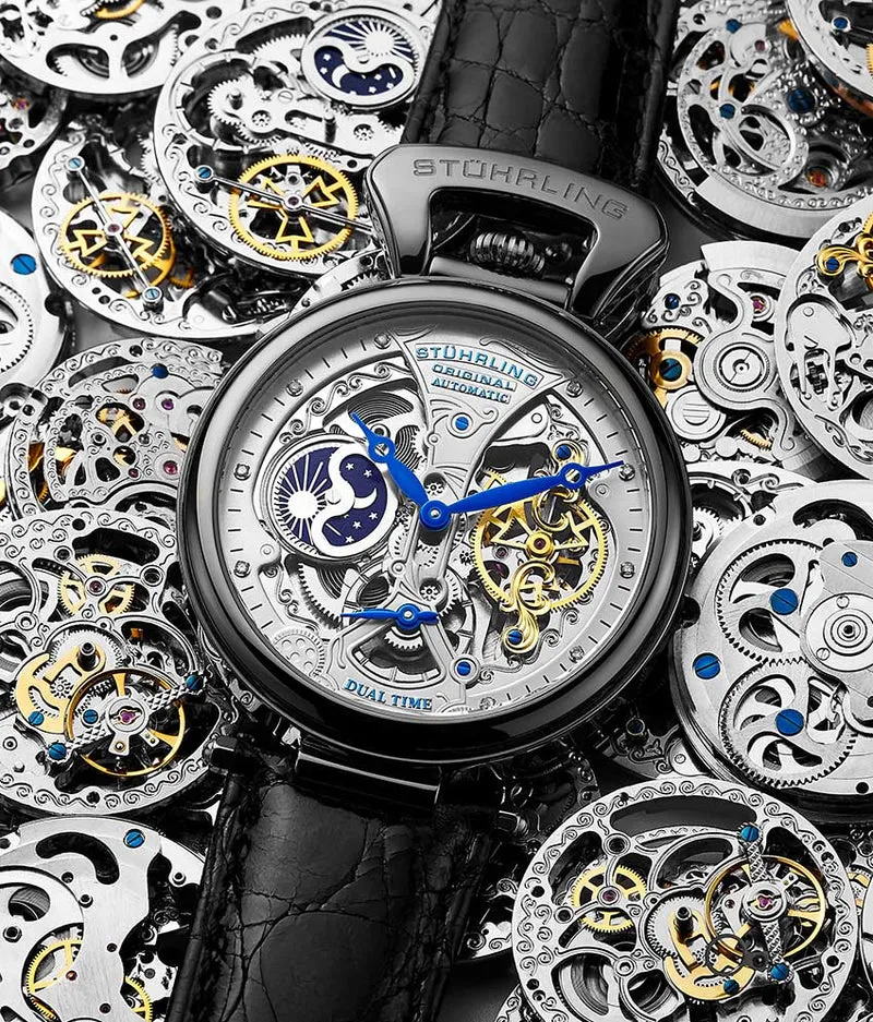 Stührling Emperor's Grand DT 127A2 Automatic 46mm Skeleton