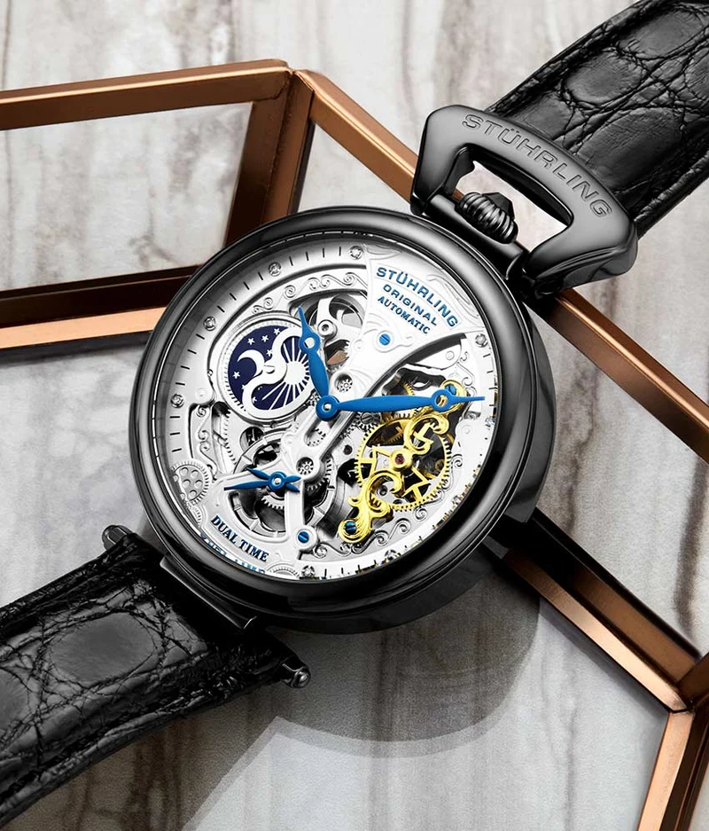 Stührling Emperor's Grand DT 127A2 Automatic 46mm Skeleton