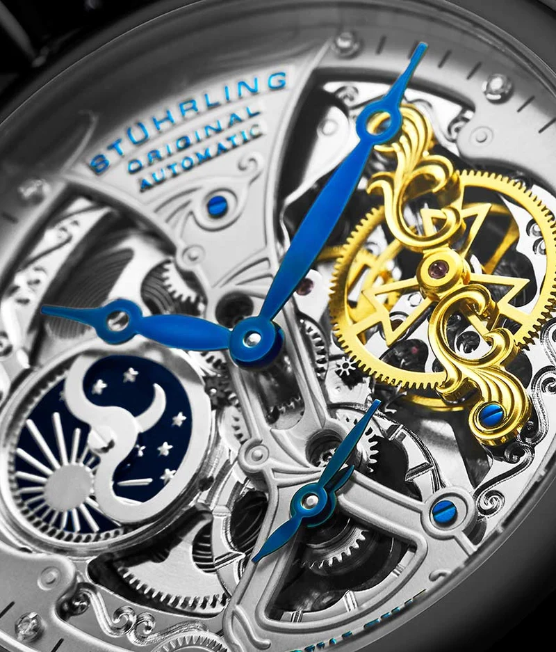Stührling Emperor's Grand DT 127A2 Automatic 46mm Skeleton