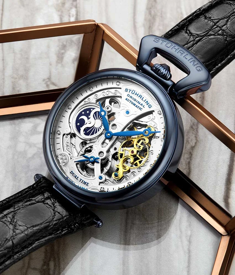 Stührling Emperor's Grand DT 127A2 Automatic 46mm Skeleton