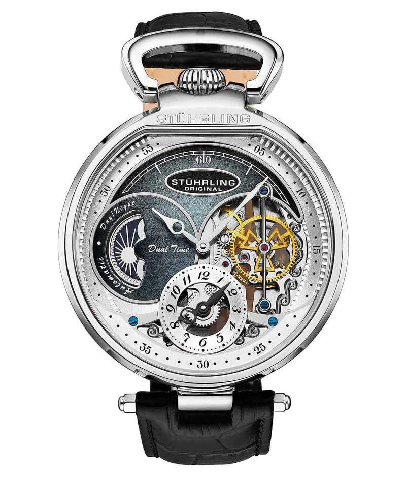 Stührling Modena Dual Time Automatic 988 46mm Skeleton