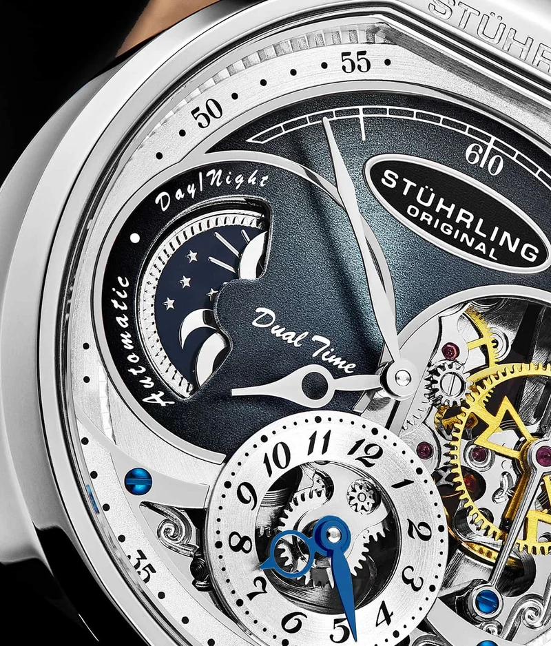 Stührling Modena Dual Time Automatic 988 46mm Skeleton
