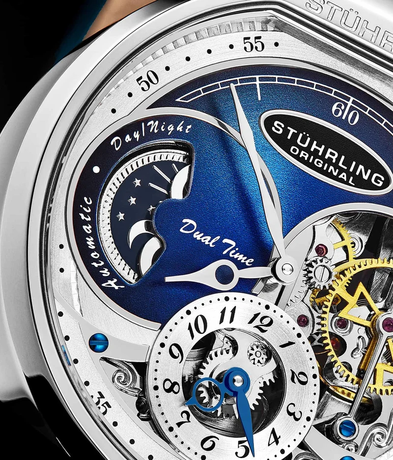 Stührling Modena Dual Time Automatic 988 46mm Skeleton