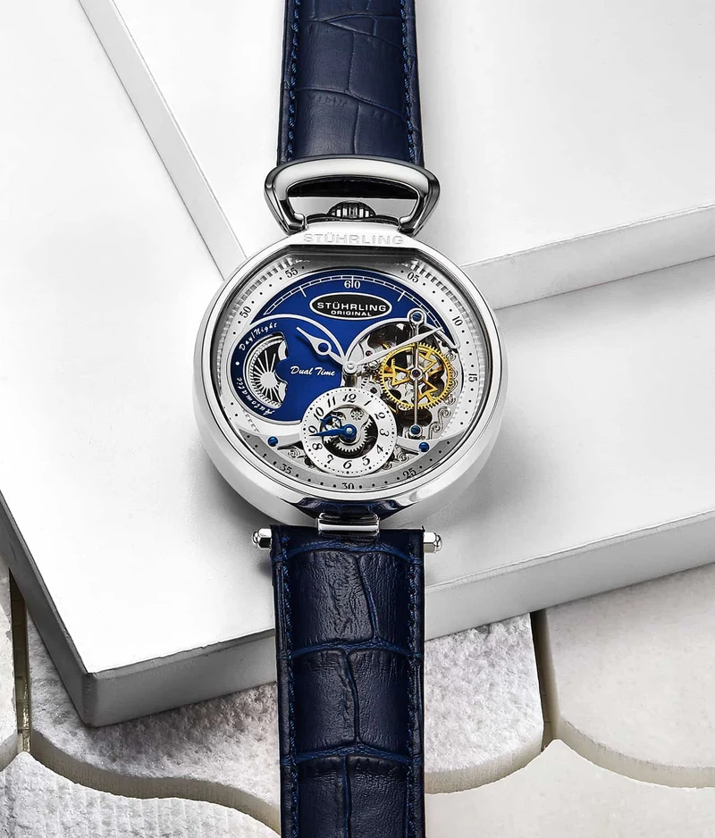 Stührling Modena Dual Time Automatic 988 46mm Skeleton