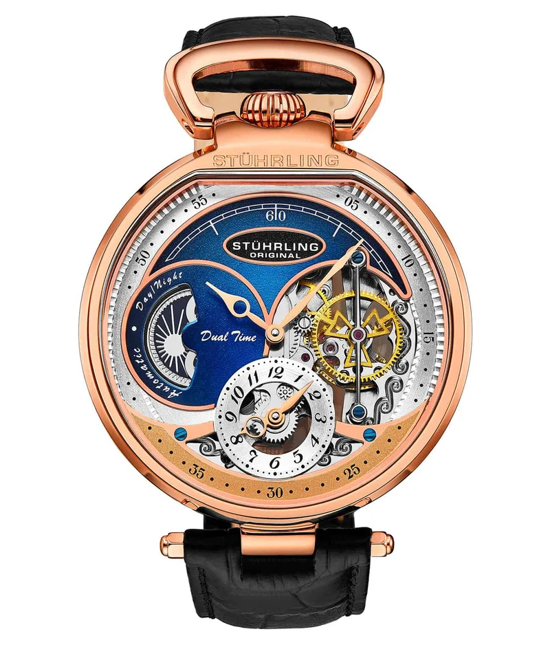 Stührling Modena Dual Time Automatic 988 46mm Skeleton