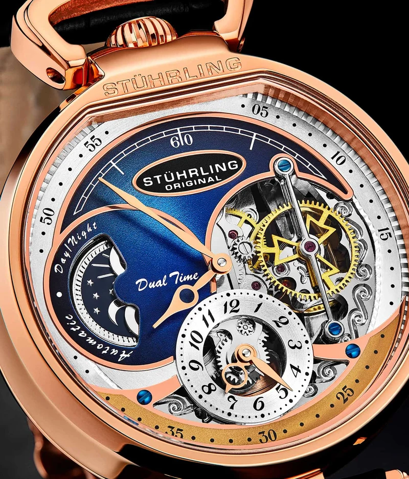 Stührling Modena Dual Time Automatic 988 46mm Skeleton