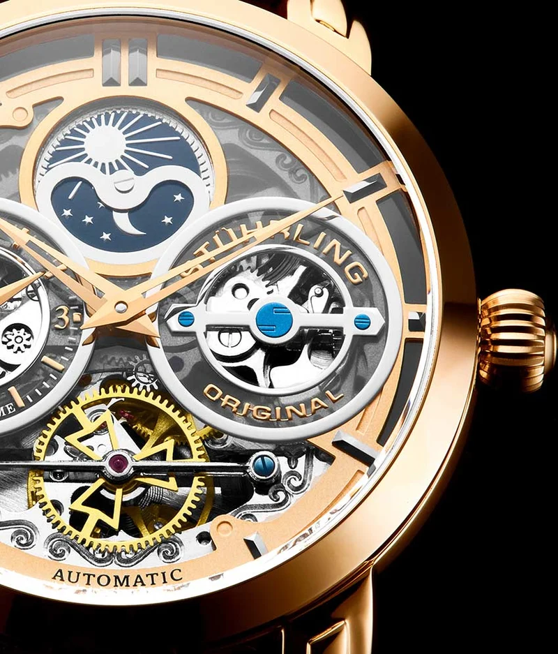 Stührling Luciano 371B Automatic 46mm Skeleton