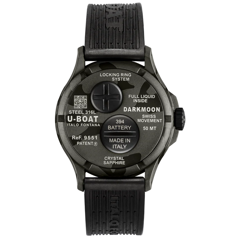 U-Boat Darkmoon 40 BK Grey Curved Camouflage