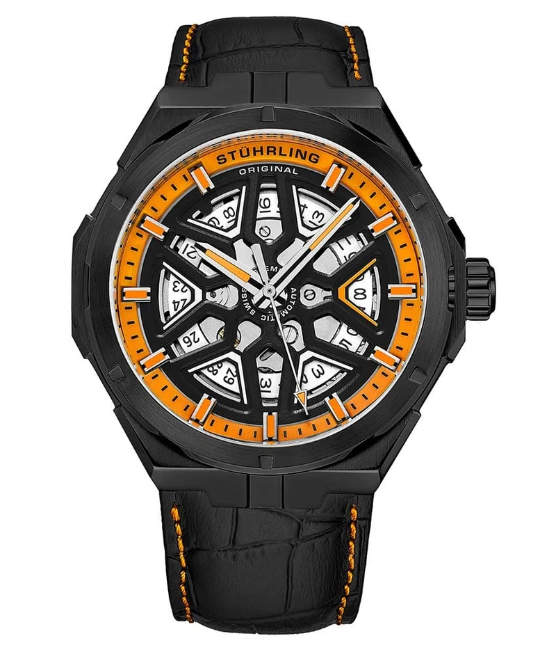 Stührling Swiss Automatic Gio 379 41mm Skeleton Watch