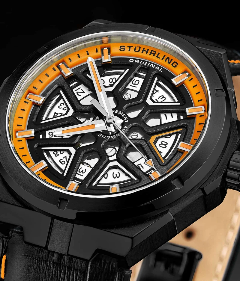 Stührling Swiss Automatic Gio 379 41mm Skeleton Watch