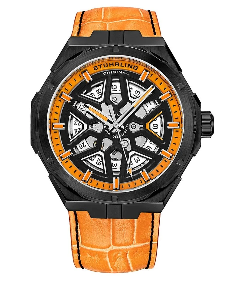 Stührling Swiss Automatic Gio 379 41mm Skeleton Watch