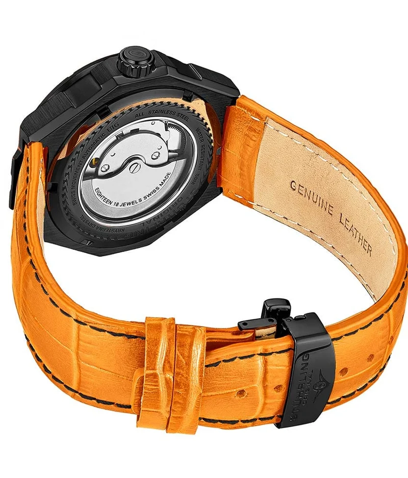 Stührling Swiss Automatic Gio 379 41mm Skeleton Watch
