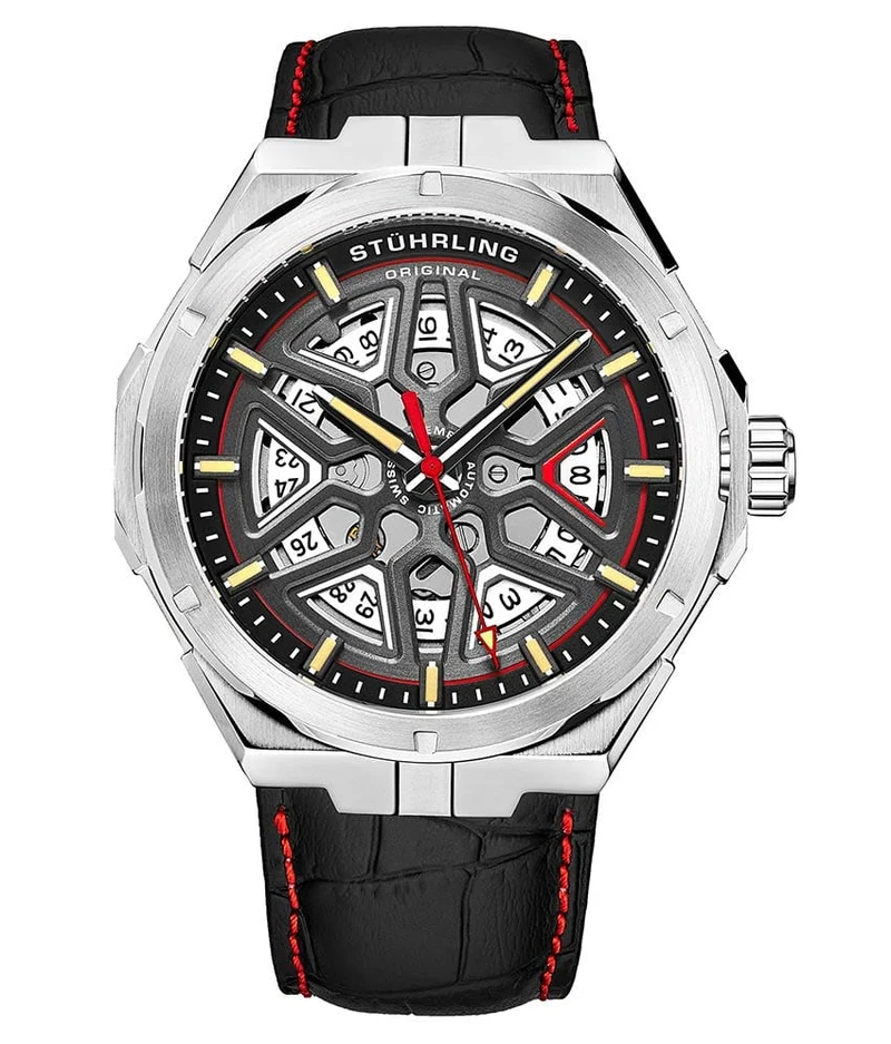 Stührling Swiss Automatic Gio 379 41mm Skeleton Watch
