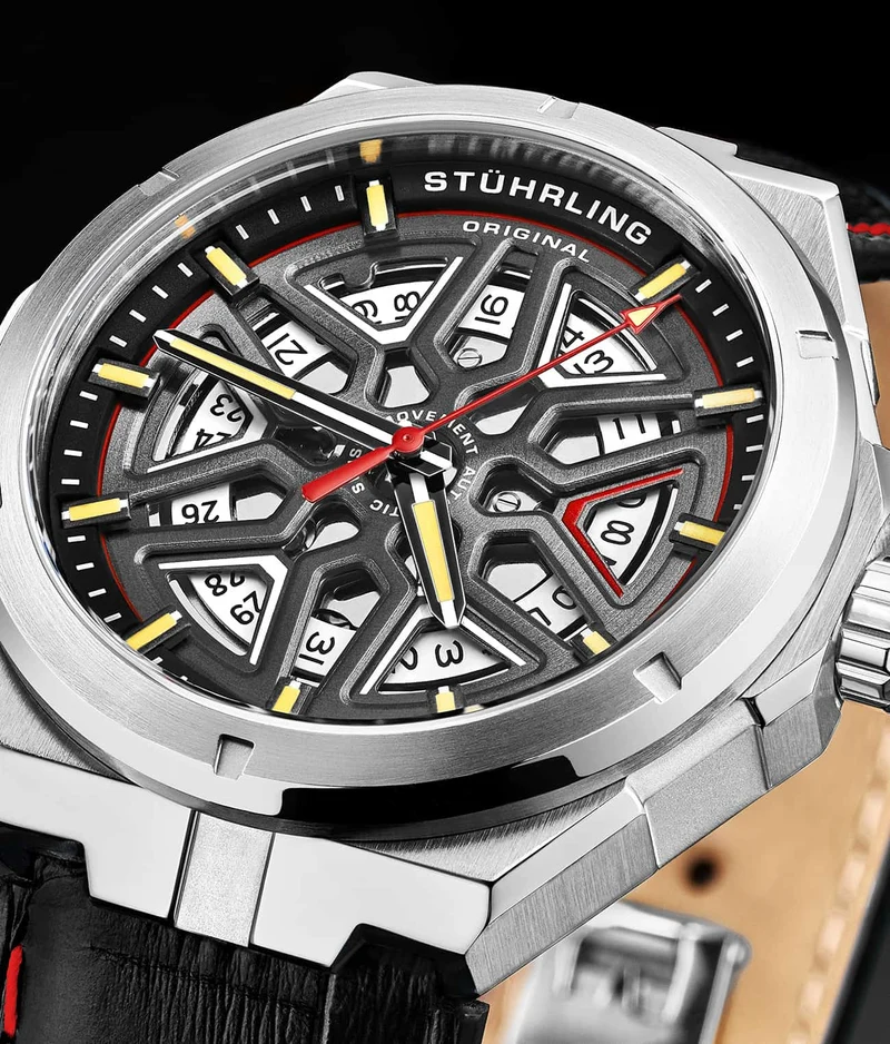 Stührling Swiss Automatic Gio 379 41mm Skeleton Watch