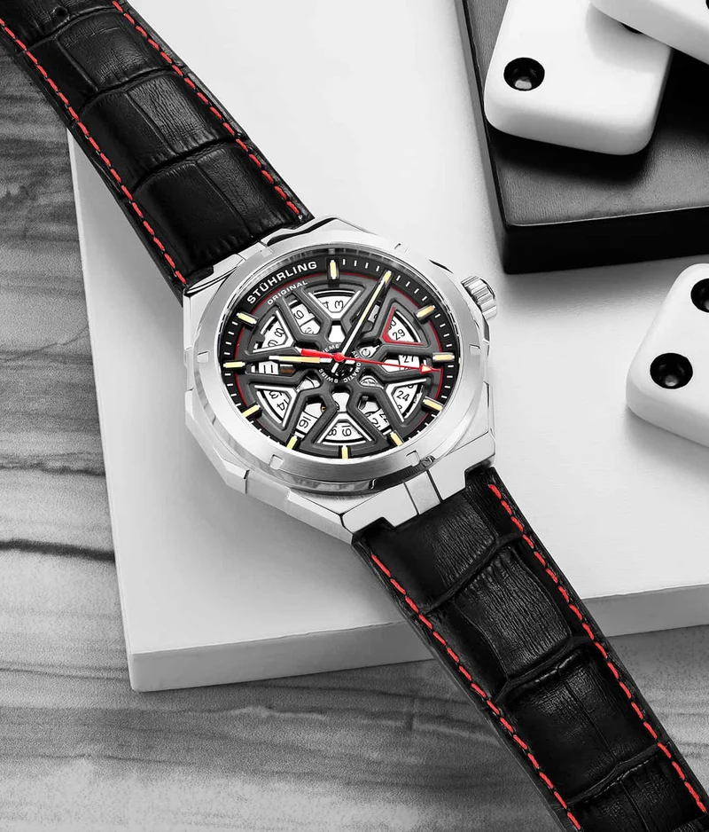 Stührling Swiss Automatic Gio 379 41mm Skeleton Watch